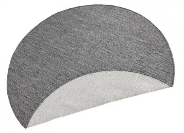 NORTHRUGS - Hanse Home koberce Kusový koberec Twin-Wendeteppiche 103097 grau creme kruh – na von aj na doma - 200x200 (priemer) kruh cm