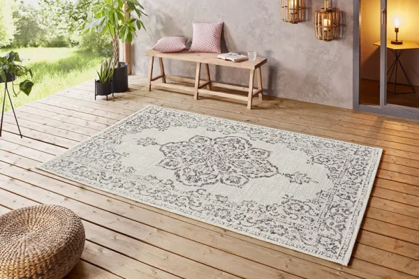 NORTHRUGS - Hanse Home koberce Kusový koberec Beach 103855 Cream / Grey / Anthracite – na von aj na doma - 80x150 cm
