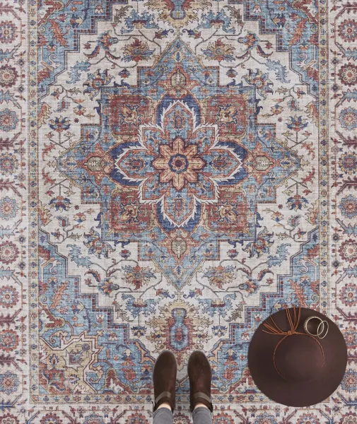 Nouristan - Hanse Home koberce Kusový koberec Asmar 104002 Cyan / Blue - 80x150 cm