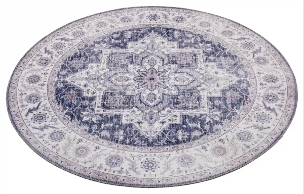 Nouristan - Hanse Home koberce Kusový koberec Asmar 104003 Mauve / Pink kruh - 160x160 (priemer) kruh cm