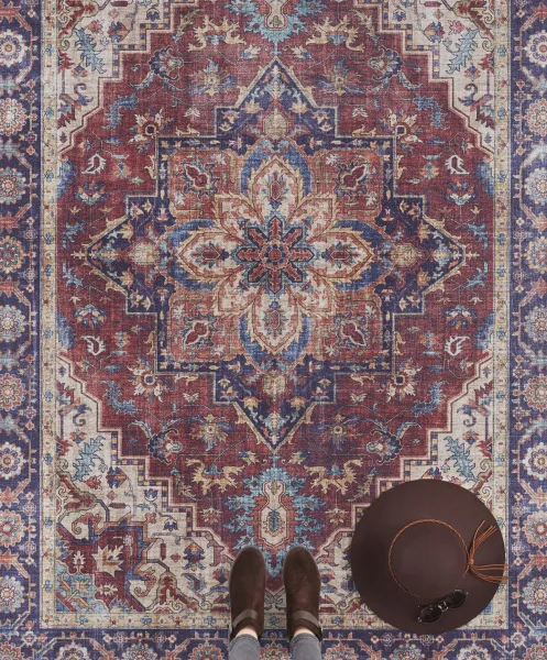 Nouristan - Hanse Home koberce Kusový koberec Asmar 104000 Plum / Red - 80x150 cm
