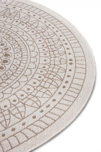 NORTHRUGS - Hanse Home koberce Kusový koberec Twin-Wendeteppiche 105475 Linen kruh – na von aj na doma - 200x200 (priemer) kruh cm