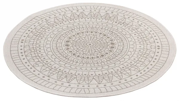 NORTHRUGS - Hanse Home koberce Kusový koberec Twin-Wendeteppiche 105475 Linen kruh – na von aj na doma - 200x200 (priemer) kruh cm