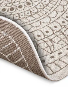 NORTHRUGS - Hanse Home koberce Kusový koberec Twin-Wendeteppiche 105475 Linen kruh – na von aj na doma - 200x200 (priemer) kruh cm