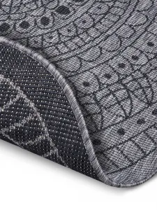 NORTHRUGS - Hanse Home koberce Kusový koberec Twin-Wendeteppiche 105476 Night Silver kruh – na von aj na doma - 100x100 (priemer) kruh cm
