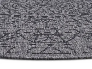 NORTHRUGS - Hanse Home koberce Kusový koberec Twin-Wendeteppiche 105476 Night Silver kruh – na von aj na doma - 100x100 (priemer) kruh cm