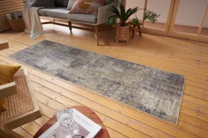 Nouristan - Hanse Home koberce Behúň Cairo 105586 Gizeh Cream Blue – na von aj na doma - 80x200 cm