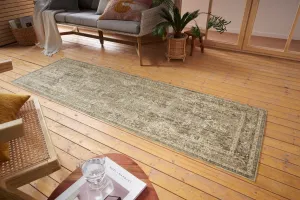 Nouristan - Hanse Home koberce Behúň Cairo 105592 Luxor Black Cream – na von aj na doma - 80x200 cm