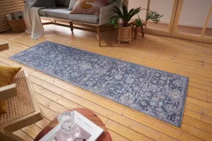 Nouristan - Hanse Home koberce Behúň Cairo 105584 Alexandria Blue – na von aj na doma - 80x200 cm