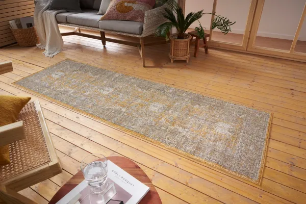 Nouristan - Hanse Home koberce Behúň Cairo 105590 Luxor Gold – na von aj na doma - 80x200 cm
