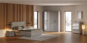 3kraft Nočný stolík Megy Chinchilla sivá/lesklá sivá