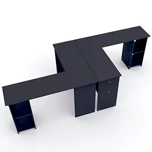Písací rohový stôl Houseland Zion čierny