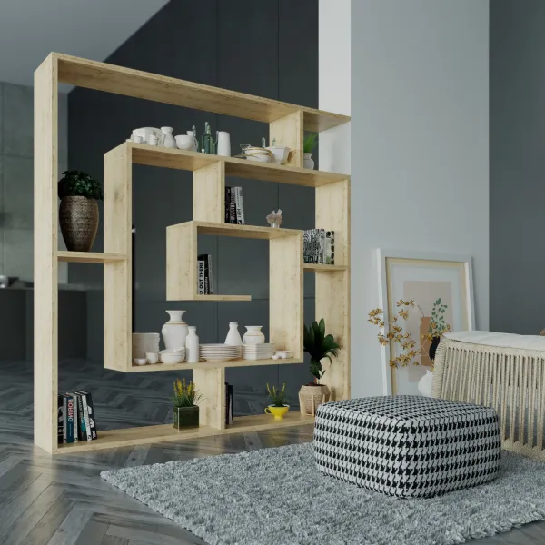 Moderná knižnica Houseland Labirent dub prírodný