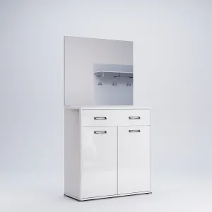 3kraft Zrkadlo Bella 90x78 cm lesklé biele