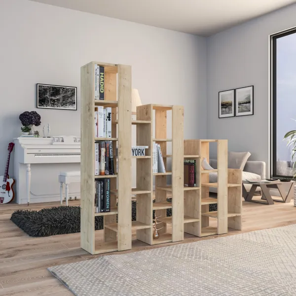 Moderná knižnica Houseland Trever Separator dub prírodný