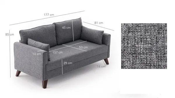 Pohovka Bella 2 Grey