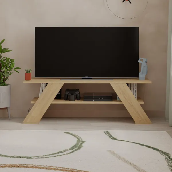 TV stolík Houseland Farfalla 120 cm dub prírodný