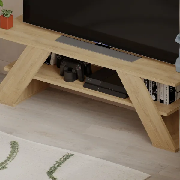 TV stolík Houseland Farfalla 120 cm dub prírodný