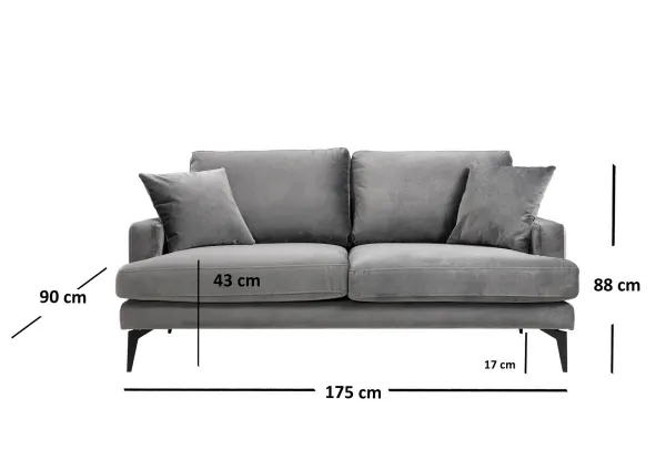 Dvojmiestna pohovka Papira 2 Seater - Grey