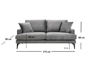 Dvojmiestna pohovka Papira 2 Seater - Grey