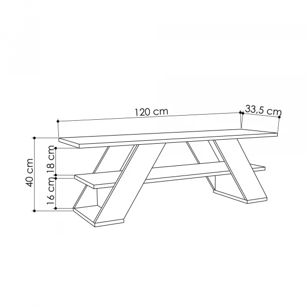 TV stolík Houseland Farfalla 120 cm dub prírodný