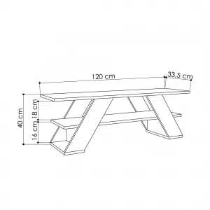 TV stolík Houseland Farfalla 120 cm dub prírodný