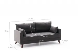 Dvojmiestna pohovka Bella Sofa For 2 Pr - Anthracite