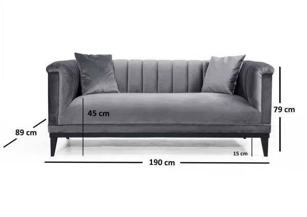 Dvojmiestna pohovka Trendy - Dark Grey