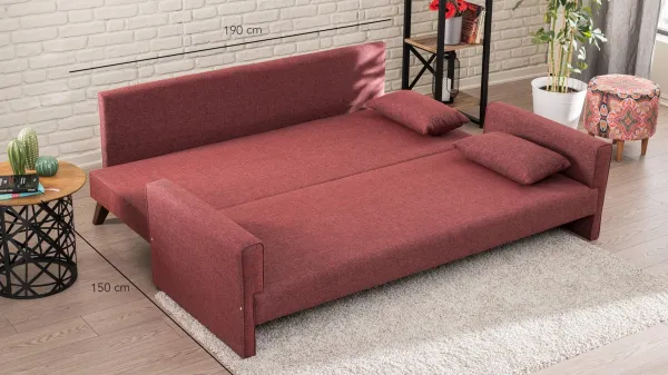 Trojmiestna rozkladacia pohovka Bella Sofa Bed - Claret Red