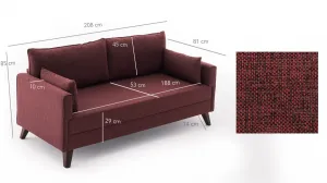 Trojmiestna rozkladacia pohovka Bella Sofa Bed - Claret Red