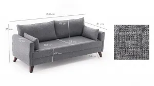 Trojmiestna rozkladacia pohovka Bella Sofa Bed - Grey
