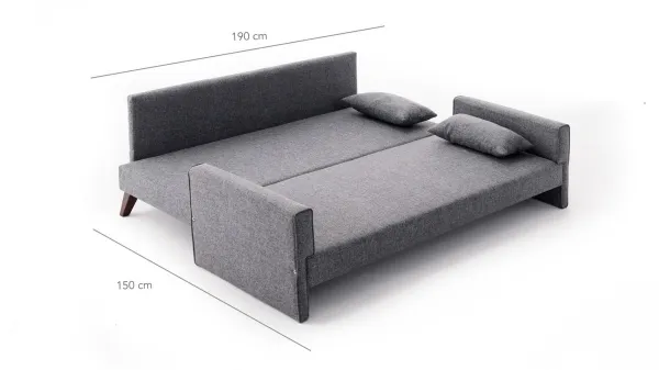 Trojmiestna rozkladacia pohovka Bella Sofa Bed - Grey