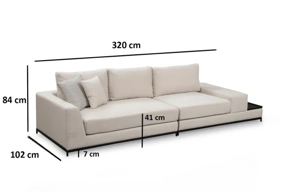 Štvormiestna pohovka Line With Side Table - Beige