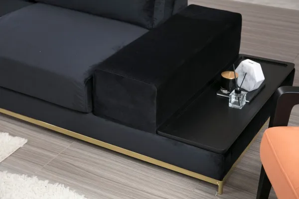 Štvormiestna pohovka Line With Side Table - Black