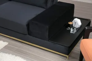 Štvormiestna pohovka Line With Side Table - Black