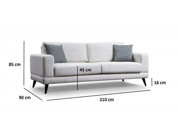 Hanah Home 3-miestna pohovka Nordic 210 cm béžová