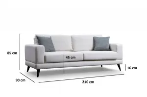 Hanah Home 3-miestna pohovka Nordic 210 cm béžová