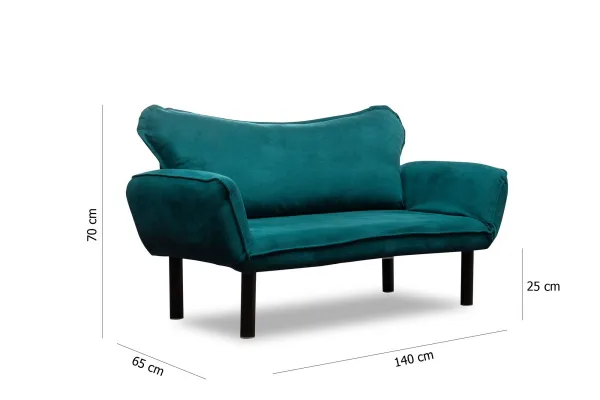 Hanah Home 2-miestna pohovka Chatto 140 cm petrolejová