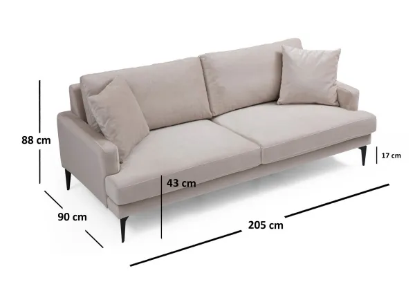 Trojmiestna pohovka Papira 3 Seater - Beige