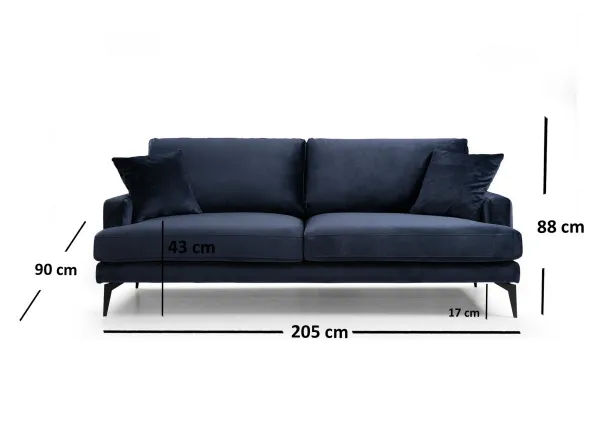 Trojmiestna pohovka Papira 3 Seater - Navy Blue