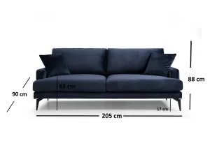 Trojmiestna pohovka Papira 3 Seater - Navy Blue