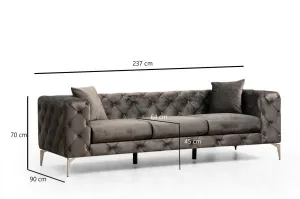 Trojmiestna pohovka Como 3 Seater - Anthracite