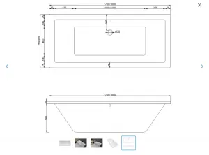 Akrylátová vaňa MEXEN CUBE 170x75 cm + automatický vaňový sifón – biela