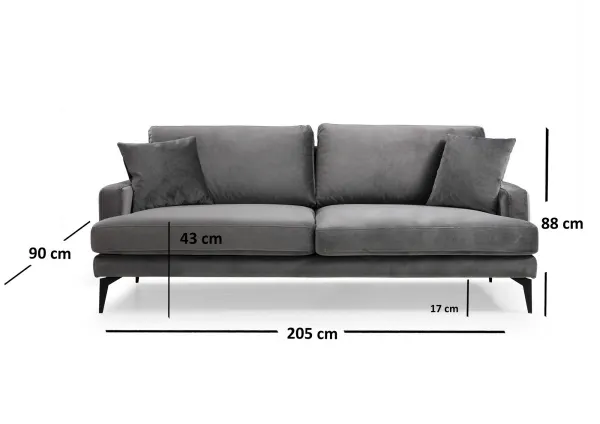 Trojmiestna pohovka Papira 3 Seater - Grey