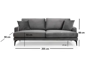 Trojmiestna pohovka Papira 3 Seater - Grey