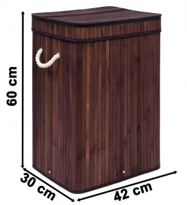 Bambusový kôš na bielizeň s vekom SOREN 80L wenge