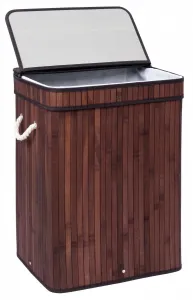 Bambusový kôš na bielizeň s vekom SOREN 80L wenge