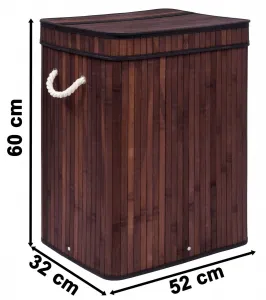 Bambusový kôš na bielizeň s vekom 100L wenge