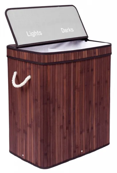 Bambusový kôš na bielizeň s vekom 100L wenge