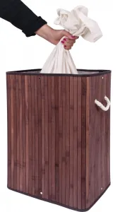 Bambusový kôš na bielizeň s vekom 100L wenge